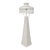 Vintage White Wicker Floor Lamp With Tiered Dome Shade For Sale