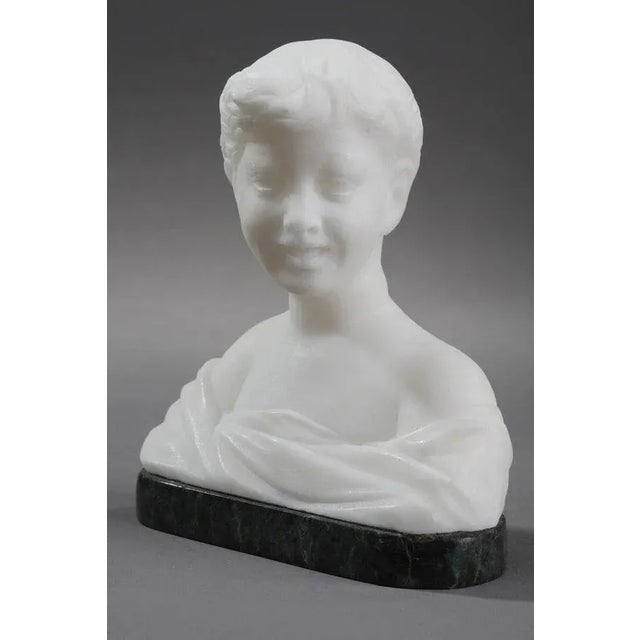 Small Alabaster Bust of Young Boy For Sale - Image 3 of 18
