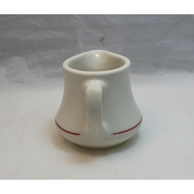 Mid Century Homer Laughlin Ceramic Small Classic Red Line Off White Creamer For Sale In West Palm - Image 6 of 8