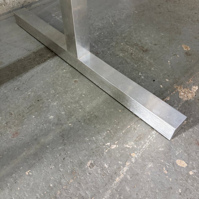 Silver Mid Century Modern Dining Room Table in the Milo Baughman Style. Circa 1970s. For Sale - Image 8 of 14