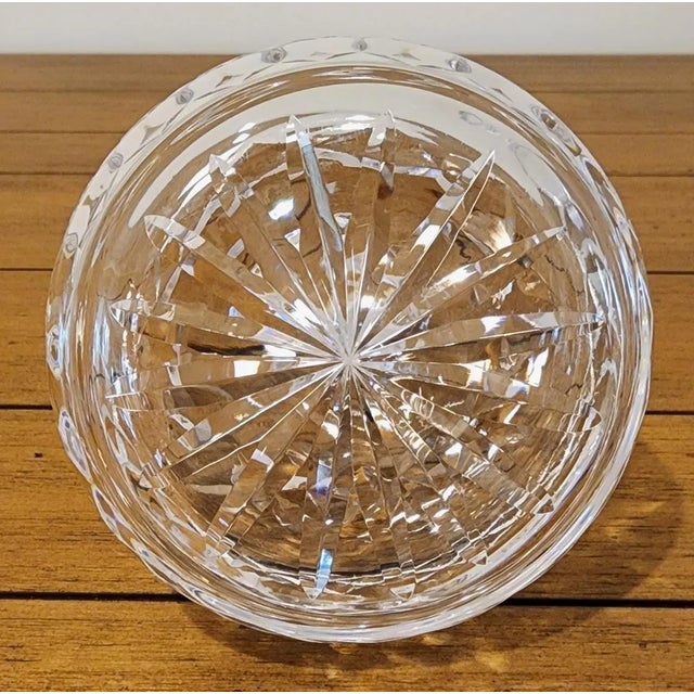 Transparent Vintage Cut Crystal Perfume Bottle With Stopper Diamond Faceted Waterford Style For Sale - Image 8 of 8