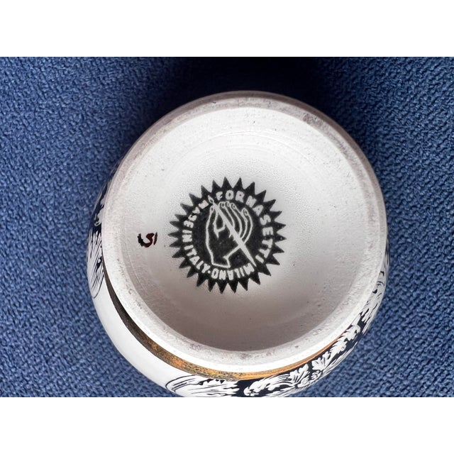 1980s Piero Formasetti Milano Italy Appetizer Bowl B & W Trinket Ring Italian Designer For Sale - Image 4 of 10