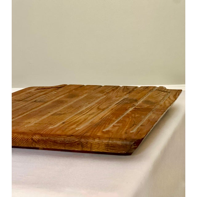Wood 19th Century Primitive Large Hand-Crafted Solid Oak Drain Board For Sale - Image 7 of 12