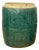 Round Green Glazed Ceramic Jar with Chinese Markings For Sale