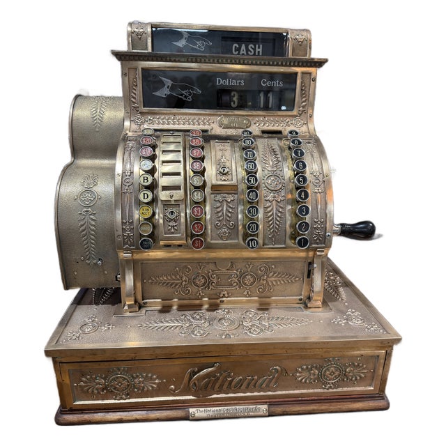Late 20th Century National Cash Register Co. Brass Model 441 Cash Register For Sale