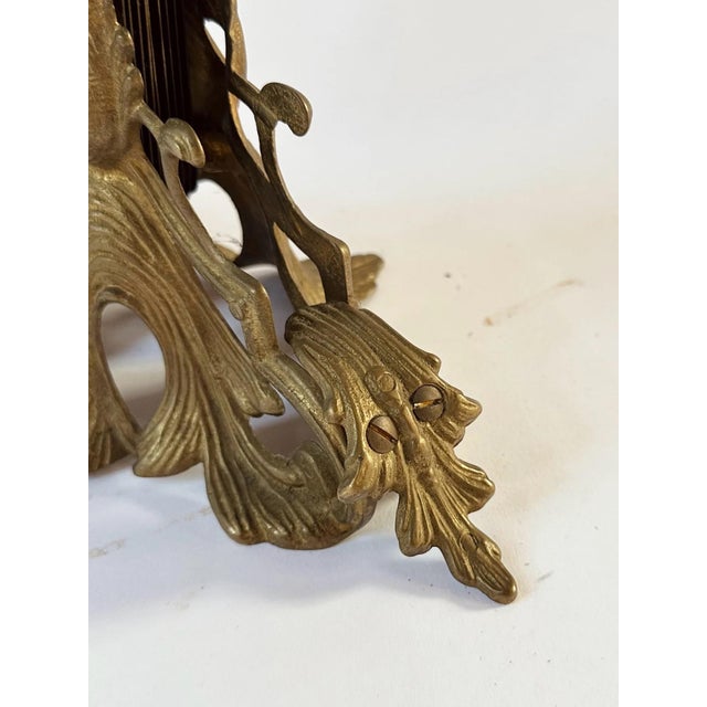 Vintage French Brass Fire Screen with Peacock Motif, 1960s For Sale - Image 4 of 12