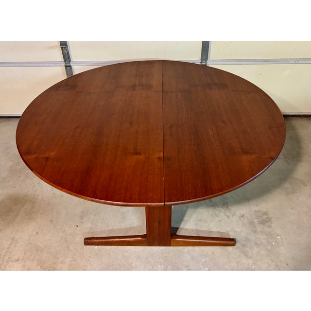 Mid-Century Modern Vintage Danish Teak Drop Leaf Dining Table For Sale - Image 3 of 15