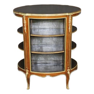 Rare Circular Bronze Mounted French Louis XV Style Bookcase Book Shelf For Sale
