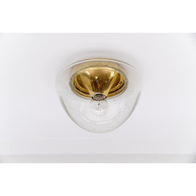 Metal Mushroom Shaped Glass Lamp in Gold, Germany, 1960s For Sale - Image 7 of 11