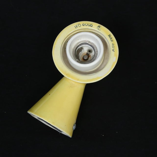 Large Yellow Porcelain and Glass Bathroom Lamps by Gunnar Nylund for Ifö, Set of 2 For Sale - Image 12 of 12