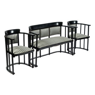 Vienna Secession Three Piece Bentwood Salon Set in the Style of Josef Hoffmann for J&j Kohn, Austria, Circa 1905 For Sale