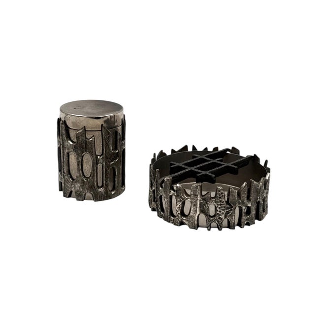Brutalist Smoking Set from Morbelli, Italy, 1970s, Set of 2 For Sale - Image 11 of 11