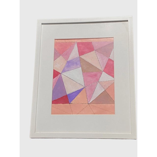 2010s Acrylic on Paper Framed Abstract Titled Bojagi Stitches 21" H For Sale - Image 5 of 8