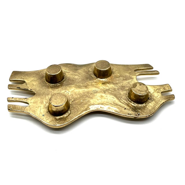 Sculptural Brutalist Four-Flame Candlestick by Antonella Caprio Saviato, Italy, 1960s For Sale - Image 13 of 16