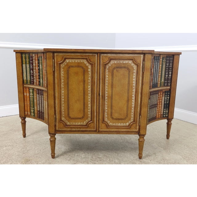 Maitland Smith Leather Wrapped Regency Style 2 Door Commode For Sale - Image 13 of 13