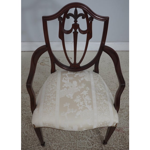 Age: Approx: 30 Years Old Details: National Trust Mahogany Newly Upholstered Seats w. Quality Damask Upholstery Fine...