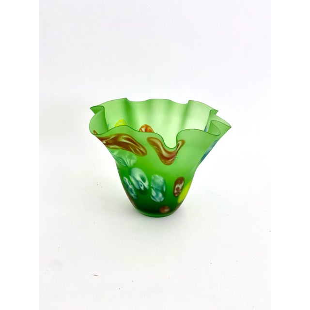 Glass Art Glass Handkerchief Vase For Sale - Image 7 of 9