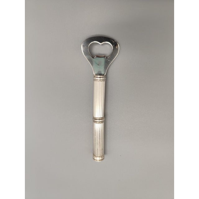 Art Deco Bottle Opener in Lightly Silver-Plated Metal, 1940s For Sale - Image 4 of 4