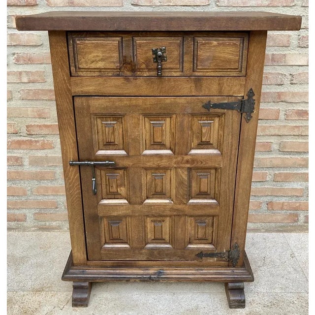 Mid-Century Modern 20th Century Spanish Carved Walnut Cabinet, 1940s For Sale - Image 3 of 11