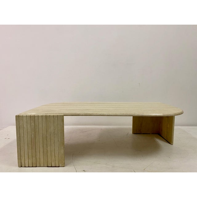 Eye Shaped Travertine Coffee Table, 1970s For Sale - Image 10 of 18