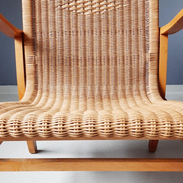 Wood Wood and Cane Lounge Chair by Erich Dieckmann, 1930s For Sale - Image 7 of 9