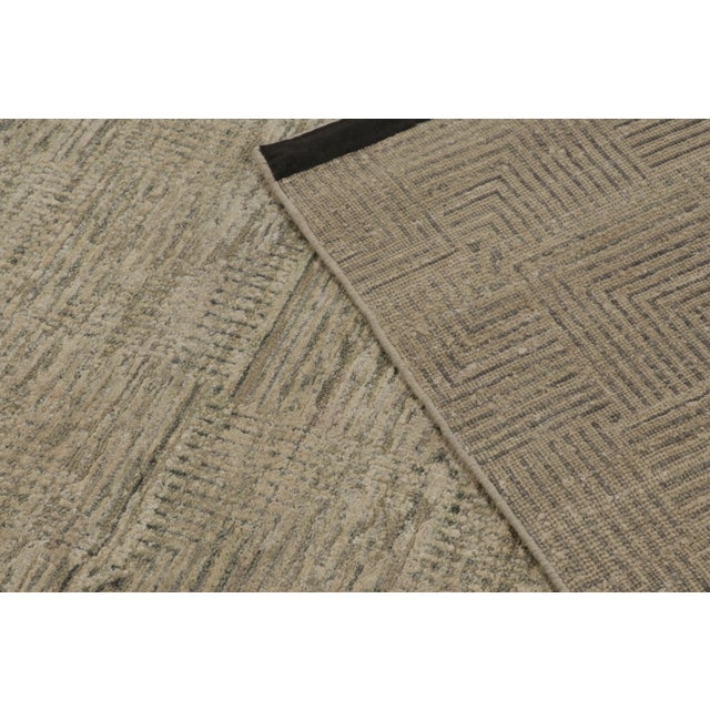 Beige Contemporary Square Textural Rug in Beige Hues, by Rug & Kilim, India For Sale - Image 8 of 10