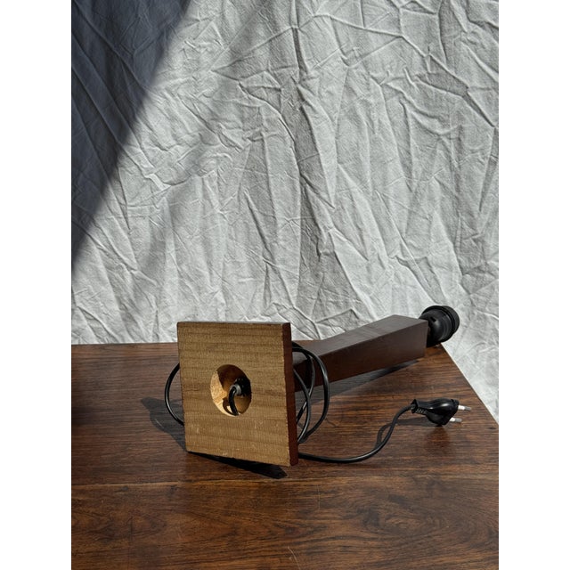 Vintage Wooden Lamp, 1980s For Sale - Image 9 of 12