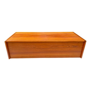 Mid 20th Century Danish Modern Teak Rounded Chest Trunk For Sale