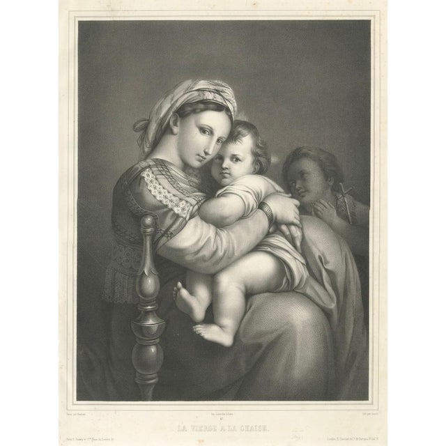 Charcoal After Raphael, Madonna and Child, 1850, Print For Sale - Image 8 of 10
