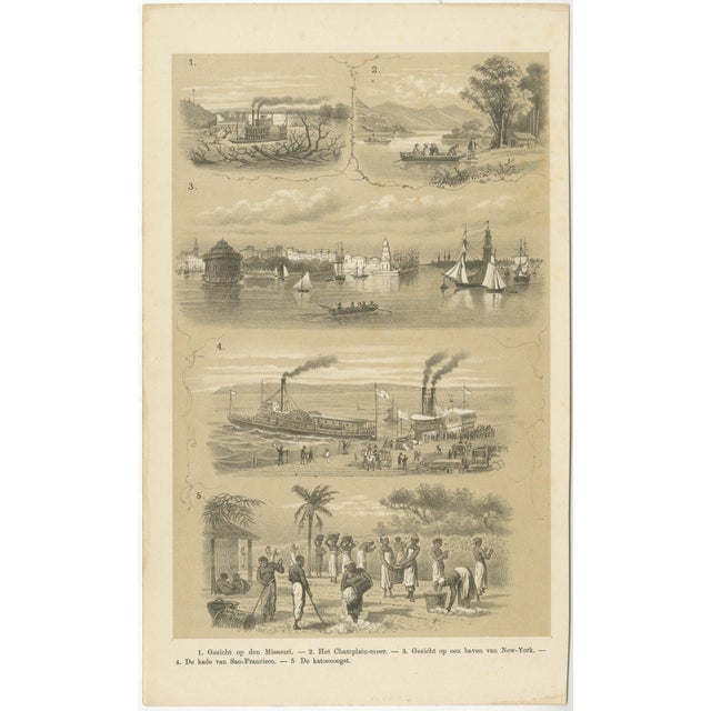 J.M. Schalekamp & G. van den Berg, Missouri, Lake Champlain, New York, San Francisco & Cotton Harvest, 1879, Paper For Sale - Image 3 of 9