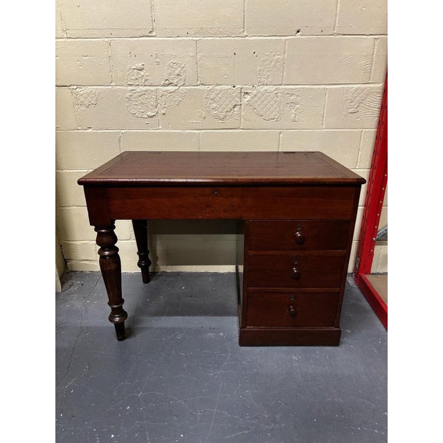 Wood Victorian Mahogany Architect's Desk with Drawers For Sale - Image 7 of 8