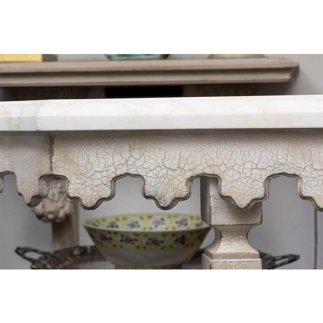 Mid 20th Century Swedish Faux-Crackle Console Table With Faux Marble Top For Sale - Image 5 of 8