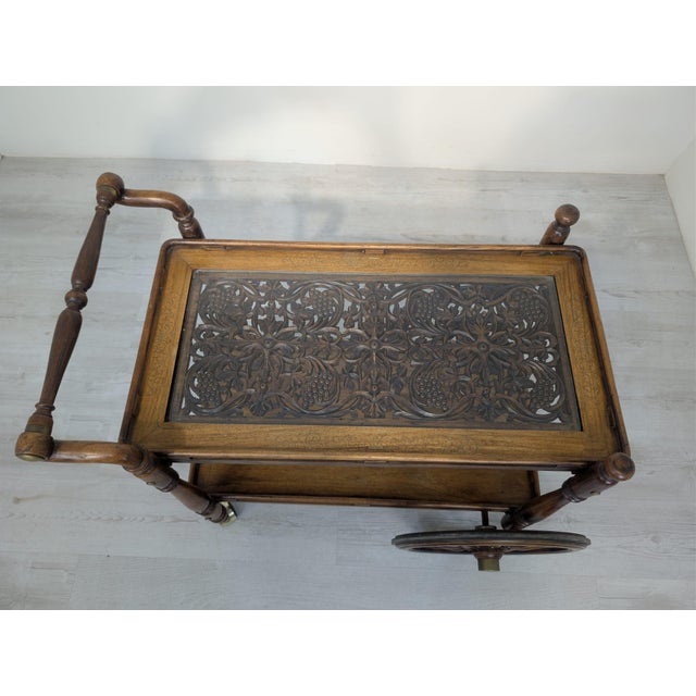 Historic Bar on Wheels with Carved Openwork Ballet For Sale - Image 10 of 15