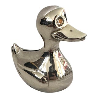 Leonard Silver Plate Duck Piggy Bank For Sale