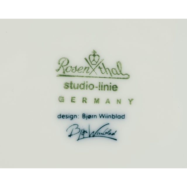 Mid-Century Modern Bjørn Wiinblad Rosenthal Studio Line Blue and White Plate For Sale - Image 3 of 6