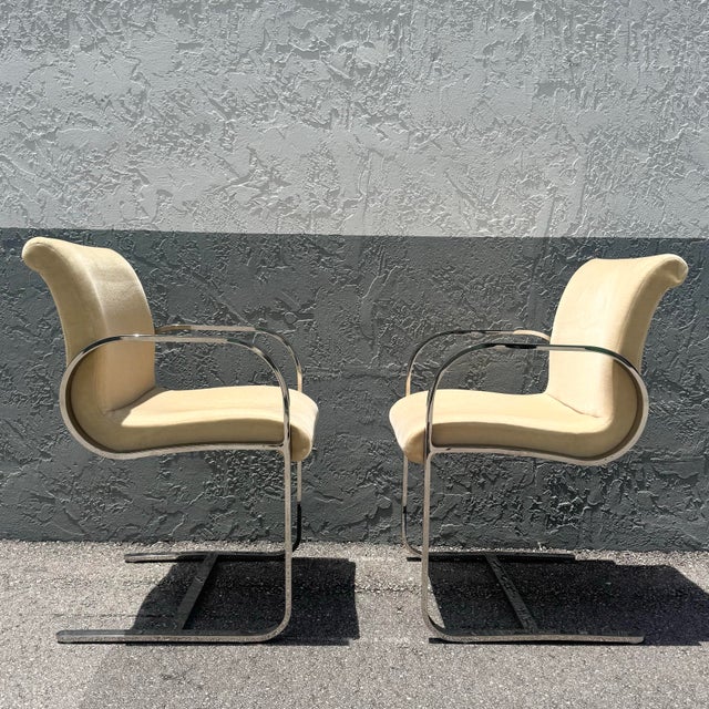 Mid-Century Modern Mid Century Modern Miles Van Der Rohe Brno Style Cantilever Dining Chairs - Set of 4 For Sale - Image 3 of 6