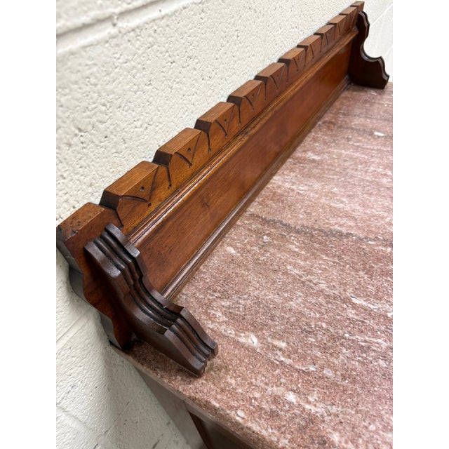 19th Century Antique Victorian Eastlake Style Walnut and Marble Top Cabinet Commode Washstand For Sale - Image 5 of 15