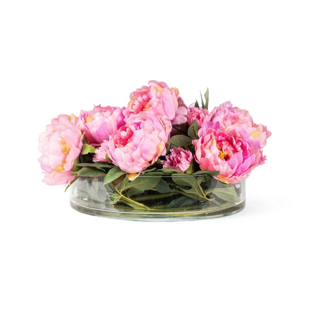 Italian Round Pink Peony Composition from VGnewtrend For Sale - Image 6 of 6