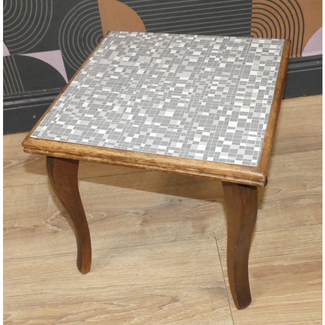 Mid-Century Modern Vintage Flower Stand in Resopal Mosaic Grey, 1960s For Sale - Image 3 of 10