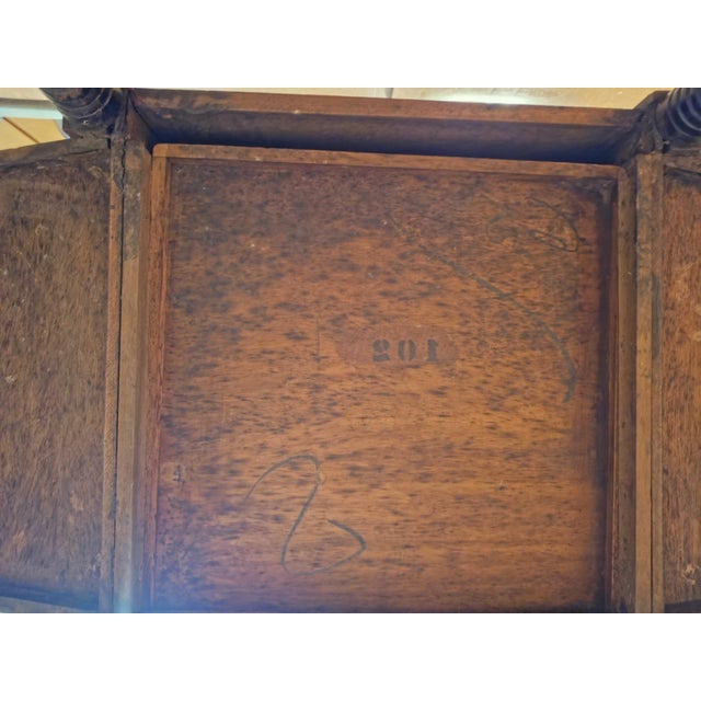 Antique Mahogany Bow-Front Sideboard Server With Drawers & Curved Storage For Sale - Image 11 of 11