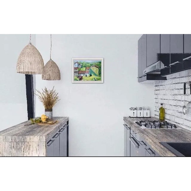 Modern Impressionist Rooftops Oil Painting Original For Sale In Reno/Lake Tahoe - Image 6 of 7