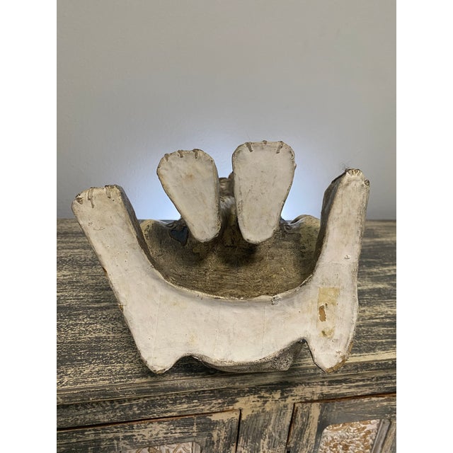 Vintage Jeanne Valentine–Attributed Cream, Gold and Blue Papier-Mâché Cat Sculpture For Sale In Tampa - Image 6 of 6