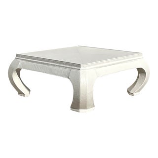 Vintage Regency Ming Grasscloth Coffee Table For Sale