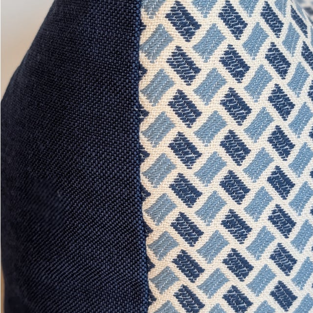2020s Brunschwig & Fils Briquetage Sky & Indigo Pillow - Single For Sale - Image 5 of 6
