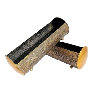 Midcentury Faux Bois Planter Logs - A Pair