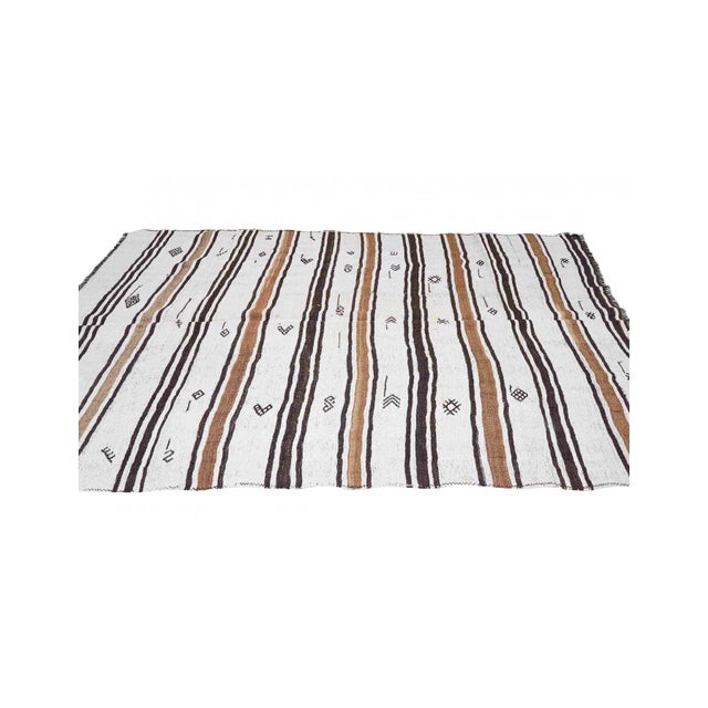 Textile Vintage Decorative Turkish Hemp Kilim Rug - 6`8" X 9`2" For Sale - Image 7 of 7