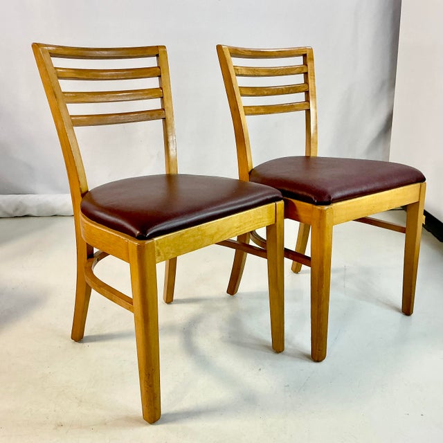 1940s Vintage Art Deco Italian Honey Stained Maple Back Slat Dining Chairs - Set of 6, After Gio Ponti For Sale - Image 13 of 13