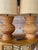 Pair of Vintage Sculptural Woven Rattan Table Lamps With Original Shades For Sale In Naples, FL - Image 6 of 12