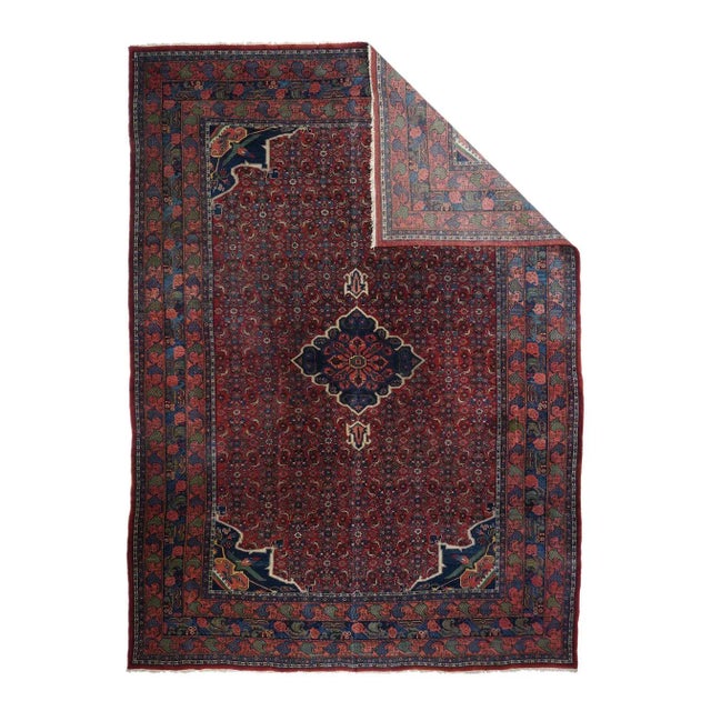 Antique Bidjar Rug 8'10'' x 12'5'' For Sale - Image 4 of 11