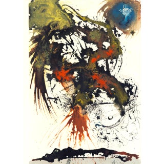 1969 Salvador Dalí Biblia Sacra Lithograph "Proeliom Magnum in Caelo" (A Great Battle in Heaven) For Sale